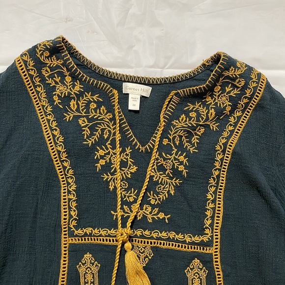 Garnet hill women’s shirt size 6 made in India beautiful shirt - Picture 3 of 9